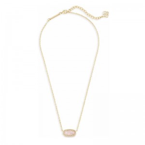 Collier pendentif minimaliste en or rose rose pour femmes, bijoux de mode, or 14 carats-Plaqué